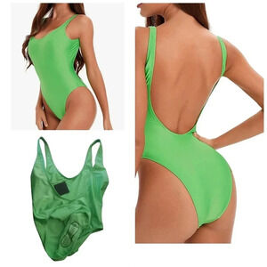 Retro 90s XXL Neon Green Swimsuit One Piece New Bay Watch